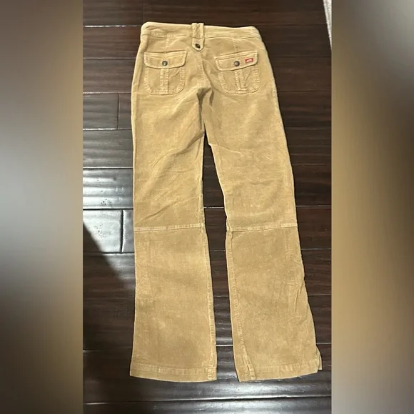 Miss Sixty VTG Women’s Corduroy Beige Cargo w Zipper Flared Legs 29